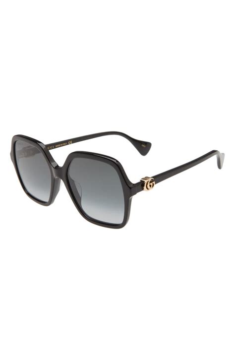 gucci 60mm square wire sunglasses|gucci 56mm designer sunglasses.